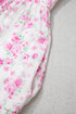 Floral Print Square Neck Ribbon Knot Back Mini Dress