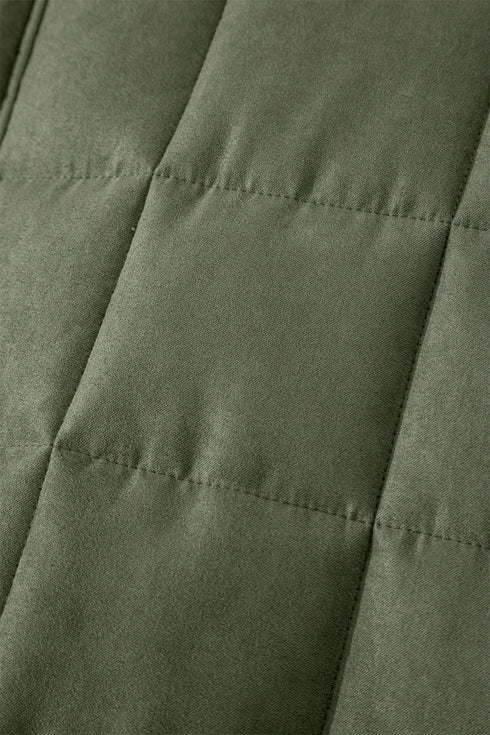 Casual Solid Zip Up Quilted Pocket Jacket