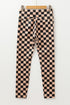 Checkered Print High Waist Stretch Skinny Leggings