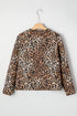 Exclusive All Over Leopard Print Quilted Tie Front Jacket