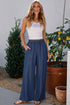 Soft Denim Smocked High Waist Wide Leg Jeans