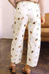 Abstract Dog Print Wide Leg Full Length Jeans