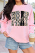 Just Pray Unique Letter Graphic Round Neck Pullover Sweatshirt