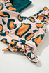 Abstract Print Cap Sleeve Tie Detail Bikini Set