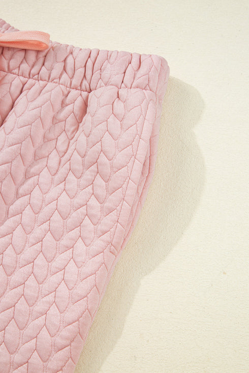 Braided Textured Ruffle Hem Wide Leg Pant Set