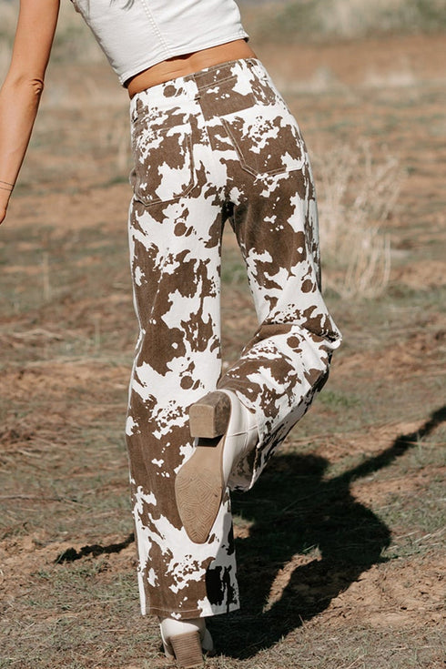 Abstract Pattern Regular Fit Full Length Western Jeans