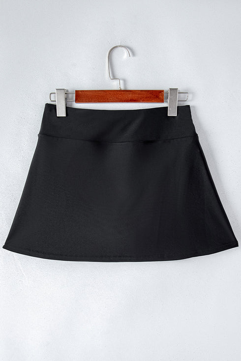 Wide Waistband Smooth Stretch Mini Swim Skirt