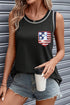Contrast Stitch Sequin Star Stripe Pocket Tank Top