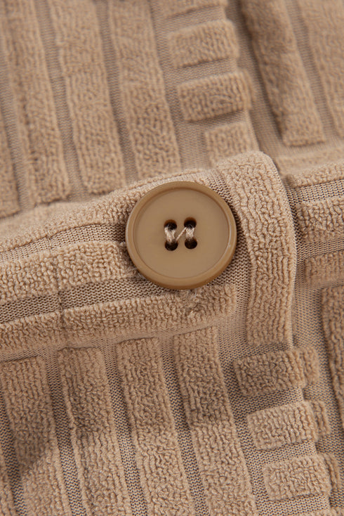 Casual Textured Chest Pocket Button Up Jacket