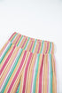 Bohemian Striped Smocked High Waist Wide Leg Pants