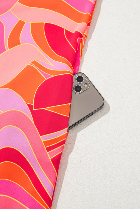 Abstract Blossoms Sleeveless Shift Dress