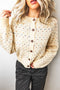 Geometric Print Button Front Long Sleeve Regular Fit Cardigan
