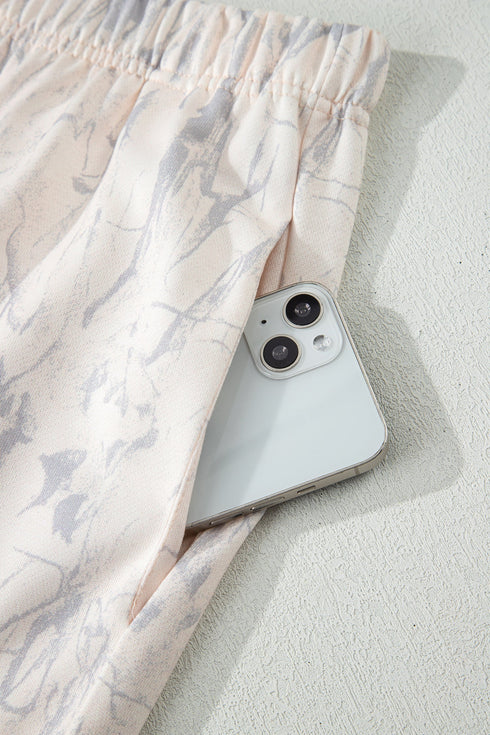 Camo Print Mock Neck Jogger Pant Set