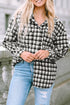 Casual Plaid Print Button Front Tunic Shacket