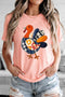 Turkey Applique Short Sleeve Round Neck Tee