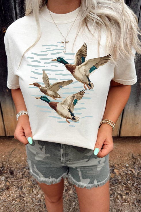 Polyester Cotton Western Mallard Lake Graphic Tee