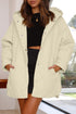 Solid Quilted Snap Button Hooded Puffer Coat