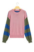 Western Patchwork Striped Long Sleeve Pullover Sweater