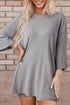 Solid Ribbed Loose Tunic Top And Slim Short Sets
