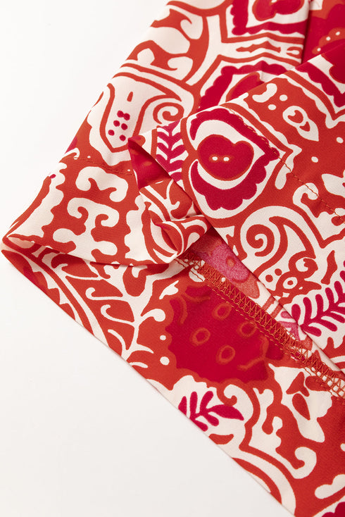 Bohemian Paisley Print Buttoned High Waist Wide Leg Pants