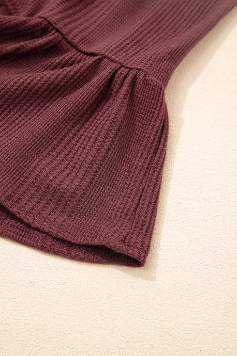 Textured Ribbed Ruffle Tank Top Wide Leg Pant Set