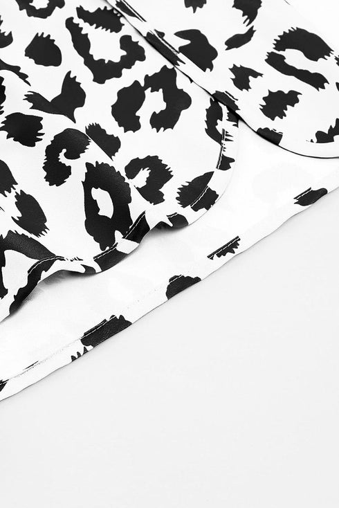 All Over Leopard Print High Waisted Casual Shorts