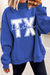 Houston Script Graphic Oversized Crew Neck Sweatshirt