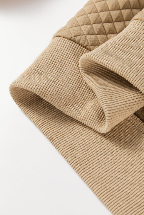 Geometric Textured Pattern Baseball Collar Jacket