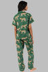 Casual Cheetah Print Short Sleeve Pant Sleepwear Set