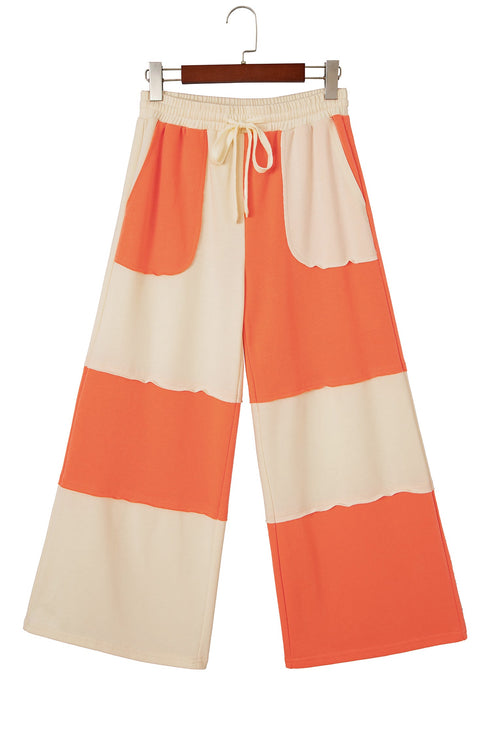 Raw Seam Wide Leg Ankle Length Pants