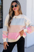 Round Neck Drop Shoulder Long Sleeve Pullover Sweater