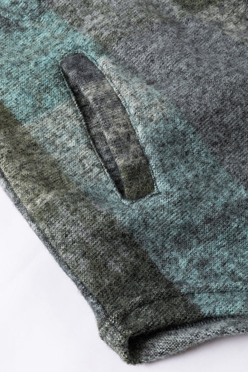 Oversized Brushed Plaid Pocketed Western Style Shacket