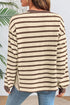 Striped Pattern Patchwork Ribbed Cuff Pullover Sweatshirt