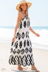 Abstract Geometric Pattern Sleeveless Flowy Maxi Dress