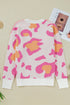 Abstract Animal Print Relaxed Crew Neck Knit Sweater