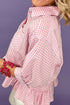 Plaid Print Half Sleeve Ruffle Hem Button Down Shirt