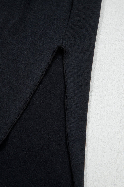 Solid Asymmetric Shoulder Detail Short Sleeve Maxi Dress