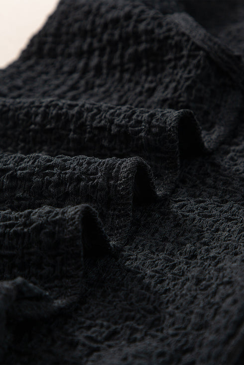 Textured Crinkle U Neck Tank Wide Leg Pant Sets