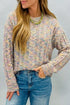 Cable Knit Round Neck Long Sleeve Sweater