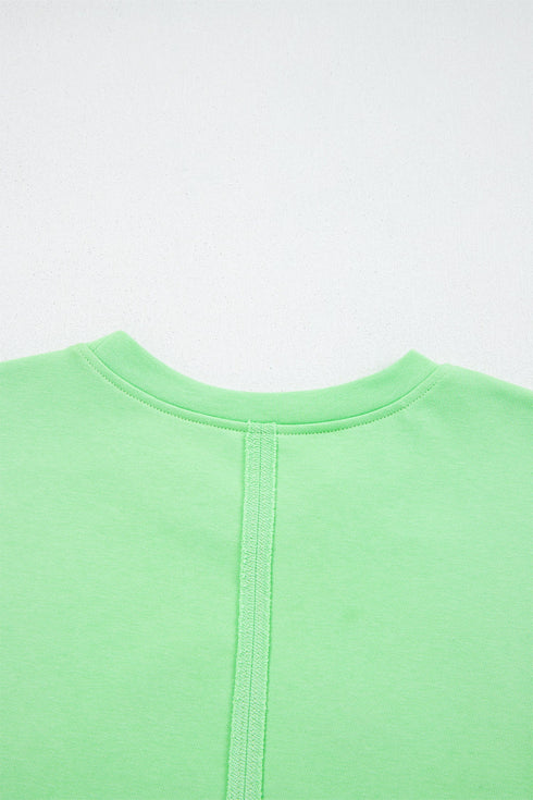 Crab Embroidered Patch Loose Fit Round Neck Tee