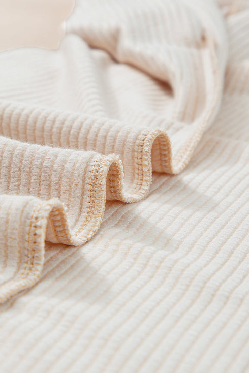 Twisted Ribbed Contrast Trim Shift T Shirt Dress