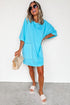 Solid Drop Shoulder Casual Loose T Shirt Dress