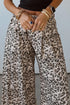 Leopard Print Wide Leg Full Length Pants