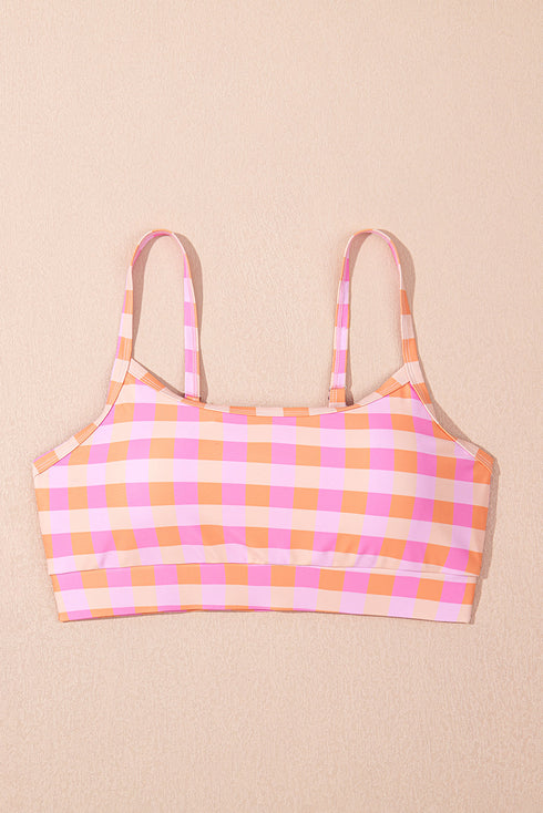 Gingham Print High Waist Two Piece Bikini Set