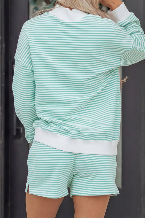 Mallard Duck Western Stripe Mock Neck Sweatshirt Graphic Set
