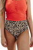 Henley Tank And High Waist Animal Print Swimsuit