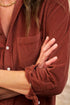 Long Sleeve Button Down Corduroy Midi Dress