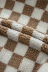Casual Checkered Print Fleece Sherpa Collared Vest
