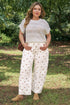 Polka Dot Print Cotton Blend Denim Barrel Jeans