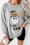 Sequin Western Ghost Print Long Sleeve Round Neck Sweatshirt